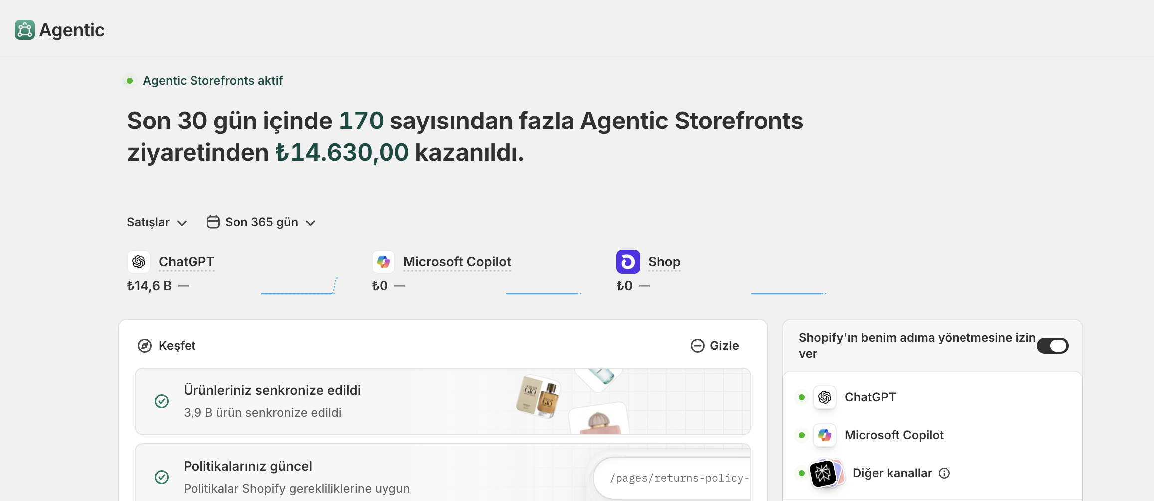 Agentic Shopify ile Organik Satış